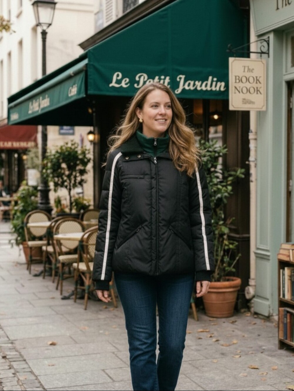 CB Black Down filled winter puffer jacket coat